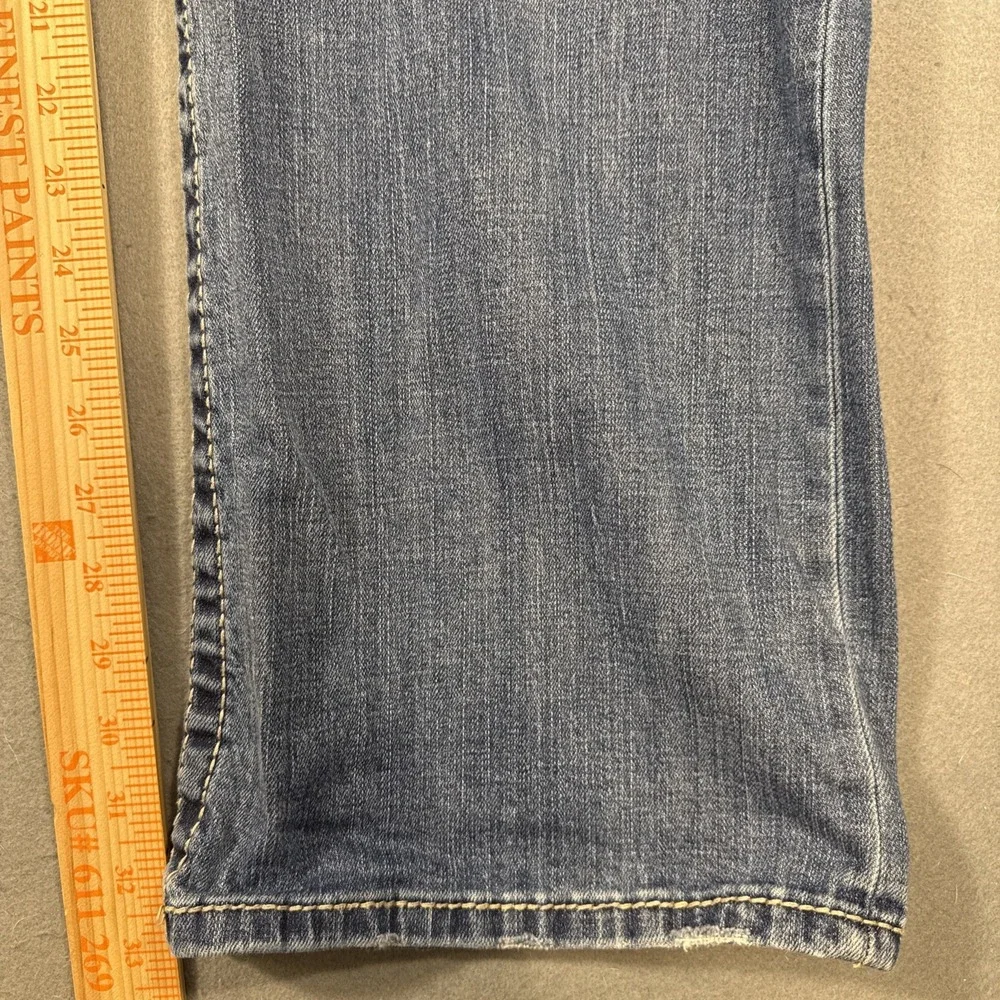 BKE  Jeans Mens 36L  Tyler Bootleg Button Fly  WHISKERING MEDIUM WASH